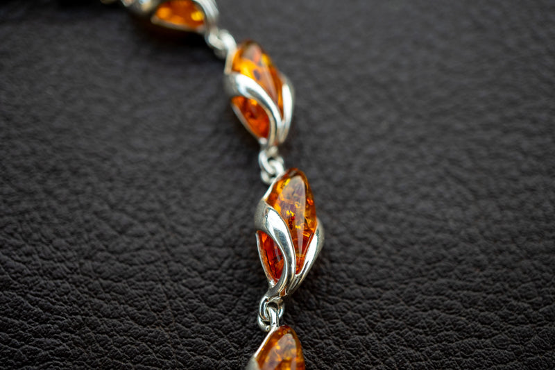 Bracelet in Baltic Cognac Amber and 925 Silver