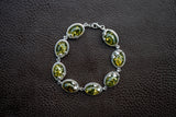 Bracelet in Baltic Green Amber and 925 Silver