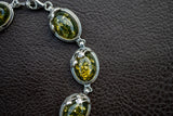 Bracelet in Baltic Green Amber and 925 Silver