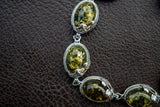 Bracelet in Baltic Green Amber and 925 Silver