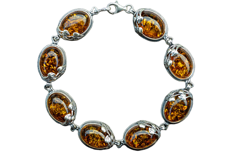 Bracelet in Baltic Cognac Amber and 925 Silver