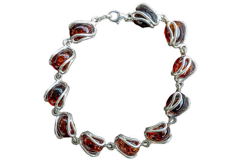 Bracelet with cherry amber