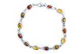 Bracelet with multi-colored amber