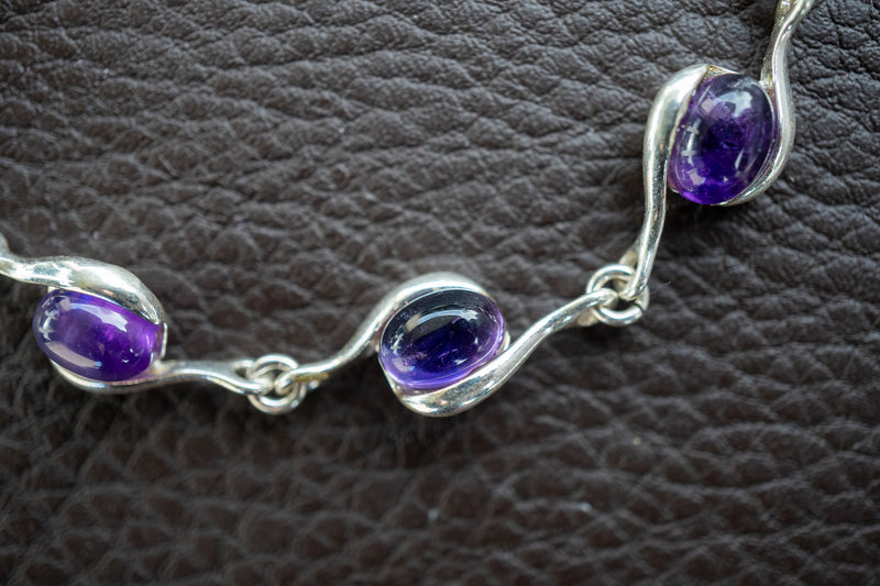 Bracelet avec améthystes en argent 925