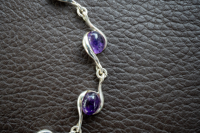 Bracelet avec améthystes en argent 925