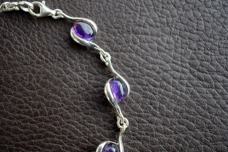 Bracelet avec améthystes en argent 925