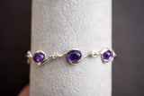 Bracelet avec améthystes en argent 925