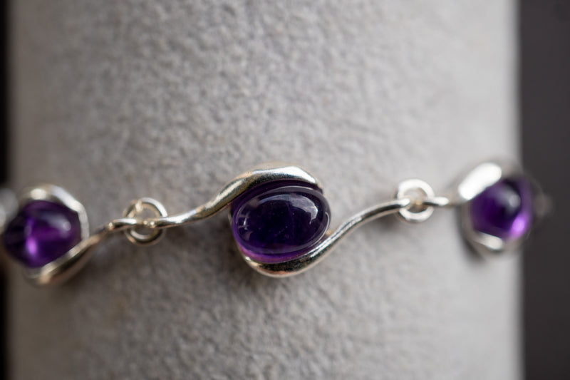 Bracelet avec améthystes en argent 925