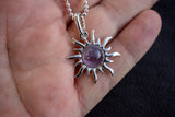 Anhänger mit Amethyst in Form einer Sonne (groß)