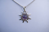 Anhänger mit Amethyst in Form einer Sonne (groß)