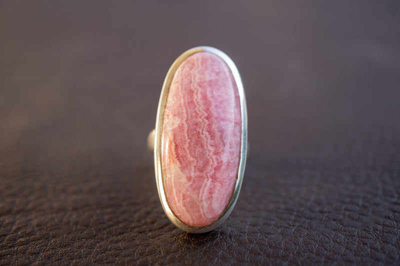 925er Silberring mit Rhodochrosit