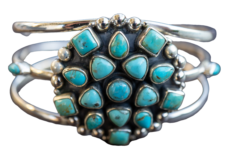 925 Silver Cuff Bracelet with Turquoise