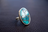 Ring with turquoise in 925 silver