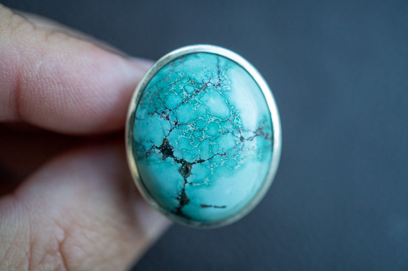 925 Silver Ring with Natural Turquoise