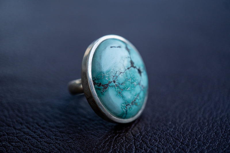 925 Silver Ring with Natural Turquoise