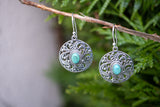 925 Silver Hoop Earrings with Reconstituted Turquoise