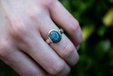 Petite bague labradorite ovale en argent 925