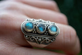 Bague avec labradorites de style moghol