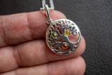 Multicolored Amber Tree of Life Pendant (Small)