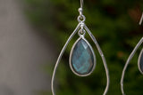 Boucles d'oreilles en labradorite en forme de gouttes