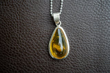 Pendentif en Argent 925 avec Ambre Jaune de la Mer Baltique