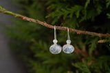 Boucles d'oreilles labradorites blanches (pierre de lune arc-en-ciel)