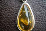 Pendentif en Argent 925 avec Ambre Jaune de la Mer Baltique