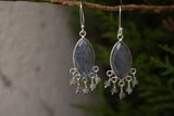 Boucles d'oreilles avec labradorites grises en argent 925