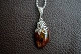 925 Silver Pendant with Natural Baltic Sea Amber – Timeless Elegance