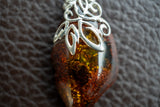 925 Silver Pendant with Natural Baltic Sea Amber – Timeless Elegance