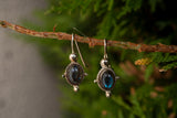 Boucles d'oreilles labradorites grises