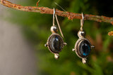 Boucles d'oreilles labradorites grises