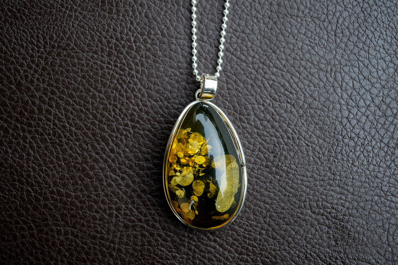 Oval Pendant in 925 Silver with Baltic Sea Amber (Copy)