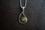 925 Silver Pendant with Green Baltic Amber