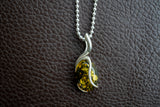 925 Silver Pendant with Green Baltic Amber