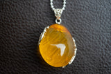 925 Silver Pendant with Natural Amber