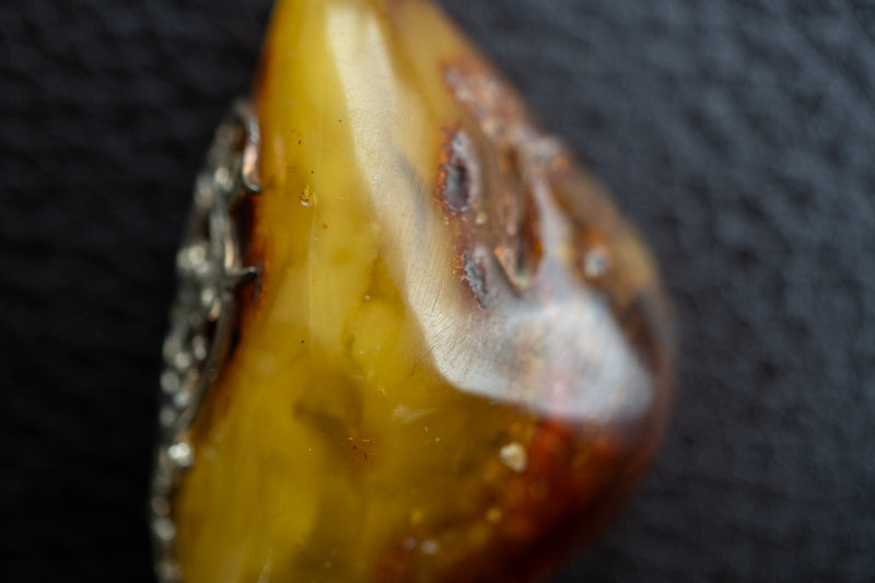 925 Silver Pendant with Yellow Baltic Sea Amber