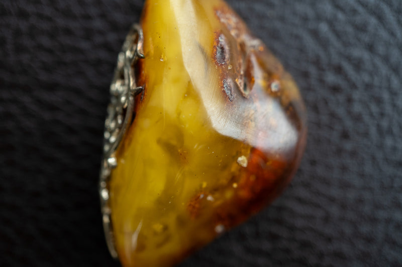 925 Silver Pendant with Yellow Baltic Sea Amber