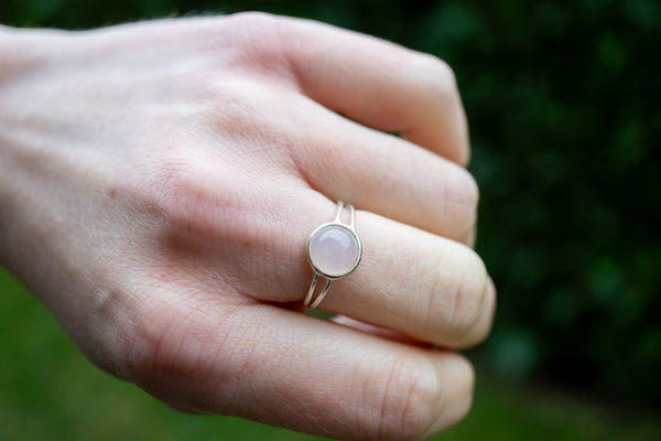 Bague avec quartz rose