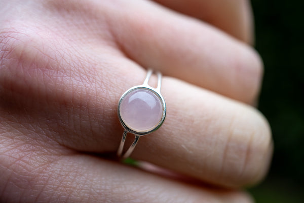 Bague avec quartz rose