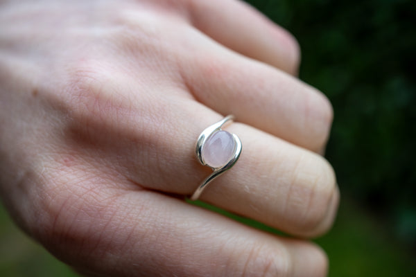 Bague avec quartz rose