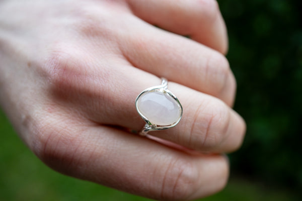 Bague avec quartz rose