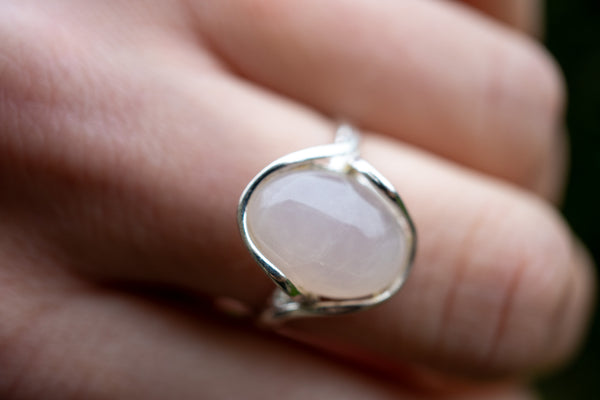 Bague avec quartz rose