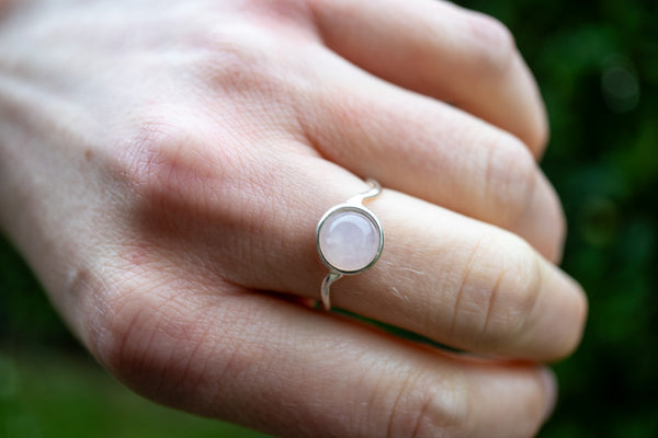 Bague avec quartz rose