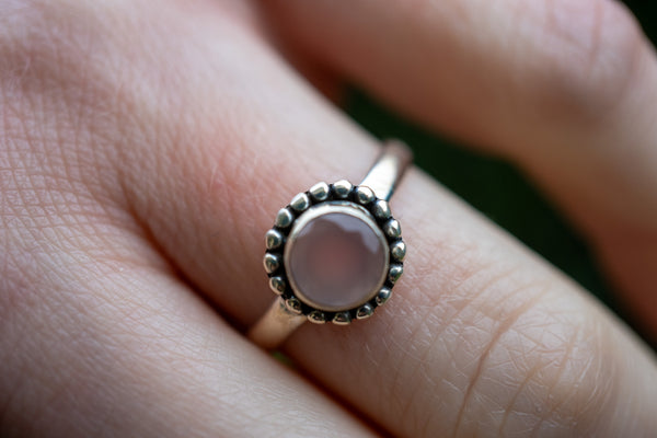 Bague avec quartz rose