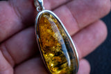 Oval Pendant in 925 Silver with Yellow Baltic Sea Amber