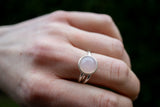 Bague avec quartz rose