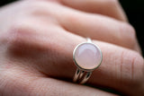 Bague avec quartz rose