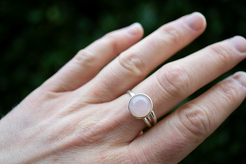 Bague avec quartz rose