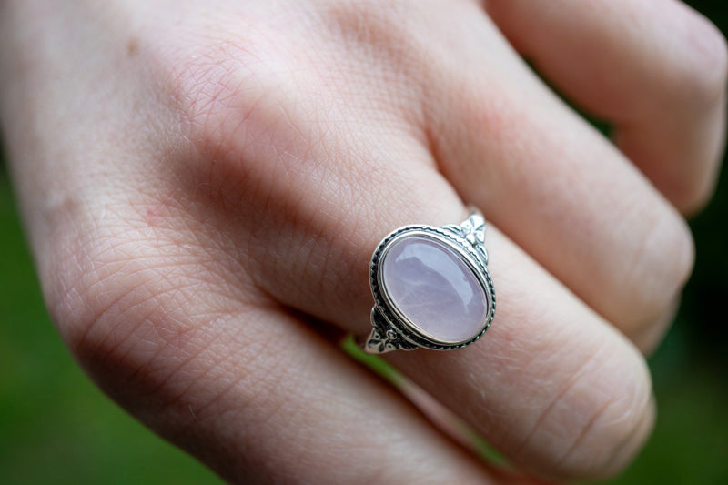 Bague avec quartz rose